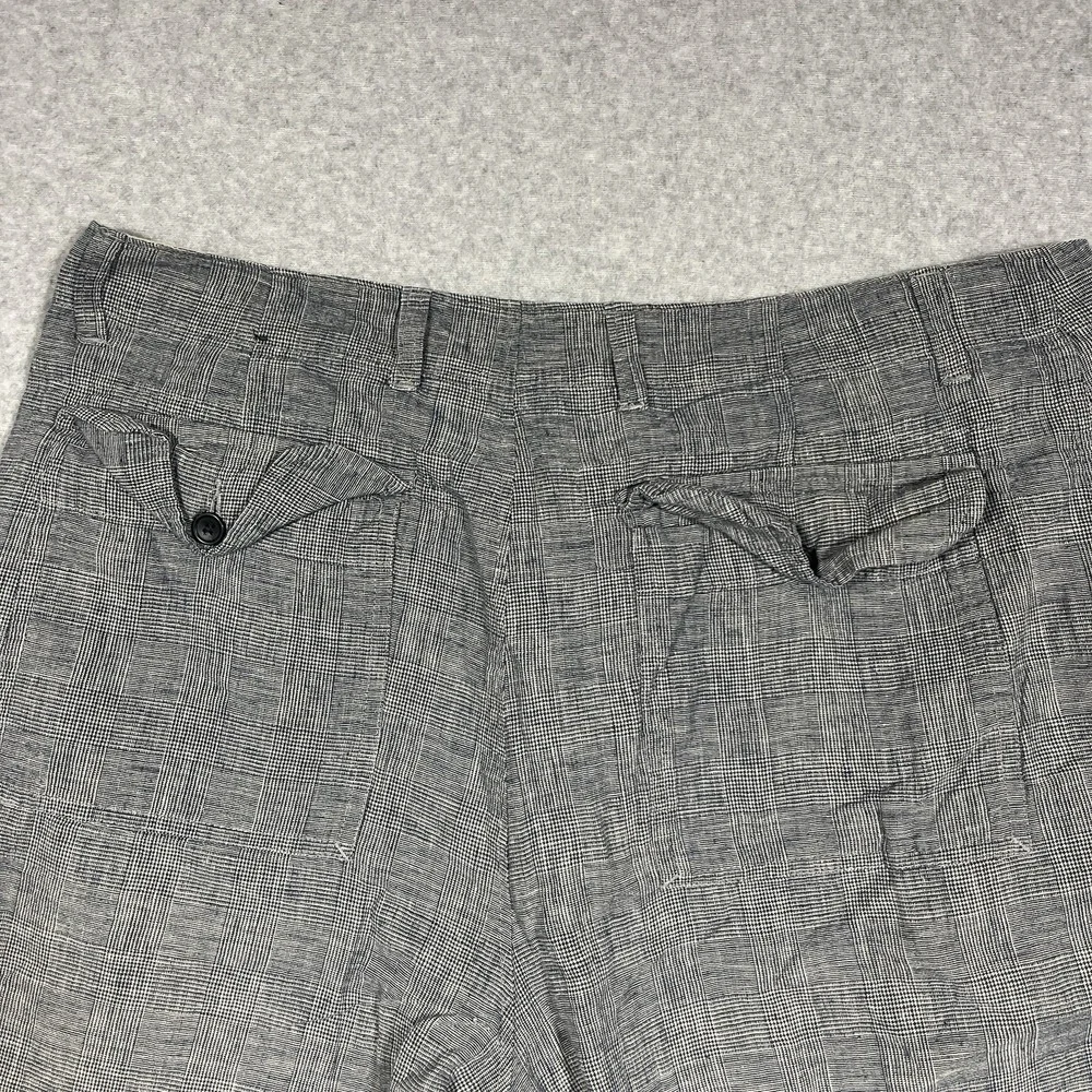 Banana Republic Shorts Mens 36 Blue Chino Linen Cotton Blend Plaid 10